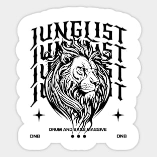 JUNGLIST  - Lion On Text (Black) Sticker